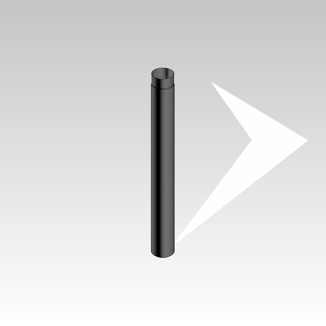 Tubes-noirs linéaire de 1 m FERTOP 2.0 - Conduit de cheminée pour appareils à biomasse épaisseur 0,4 - 0,8 - 1,2 - 2,0 mm pour poêles à pellets et bois - Conduit de cheminée en métal et acier inox peint noir mat et brillant - Tuyau de vidange des fumées de différents diamètres.