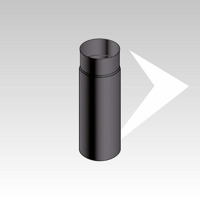 Tubes-noirs linéaire de 0.50 m FERTOP 2.0 - Conduit de fumée pour appareils à biomasse épaisseur 0,4 - 0,8 - 1,2 - 2,0 mm pour poêles à pellets et bois - Conduit de cheminée en métal et acier inox peint noir mat et brillant - Tuyau de vidange des fumées de différents diamètres.