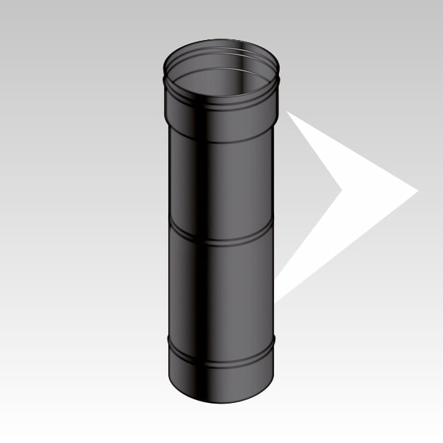 Tube unique télescopique SP 1.2 - Conduit de cheminée pour les appareils à biomasse épaisseur 0,4 - 0,8 - 1,2 - 2,0 mm - Conduit de cheminée en métal et en acier inoxydable peint noir mat et brillant - Tuyau de vidange des fumées de différents diamètres.