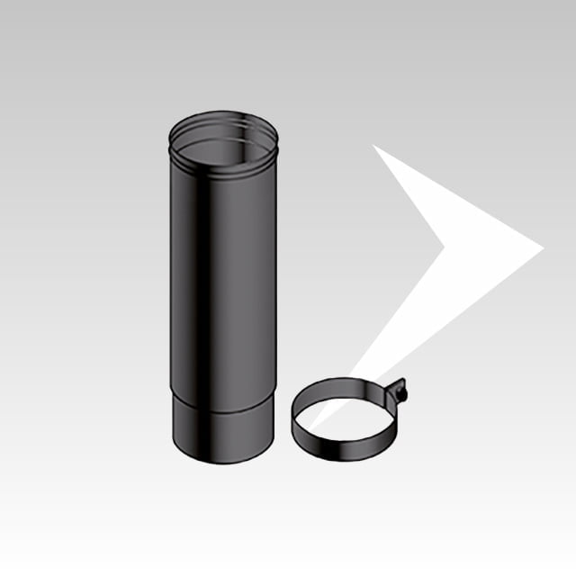 Tube télescopique unique avec collier de serrage SP 1.2 - Conduit de cheminée pour les appareils à biomasse épaisseur 0,4 - 0,8 - 1,2 - 2,0 mm - Conduit de cheminée en métal et en acier inoxydable peint noir mat et brillant - Tuyau de vidange des fumées de différents diamètres.