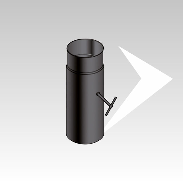 Tubes-noirs linéaire de 1 m avec vanne FERTOP 2.0 - Conduit de fumée pour appareils à biomasse épaisseur 0,4 - 0,8 - 1,2 - 2,0 mm pour poêles à pellets et bois - Conduit de cheminée en métal et acier inox peint noir mat et brillant - Tuyau de vidange des fumées de différents diamètres.