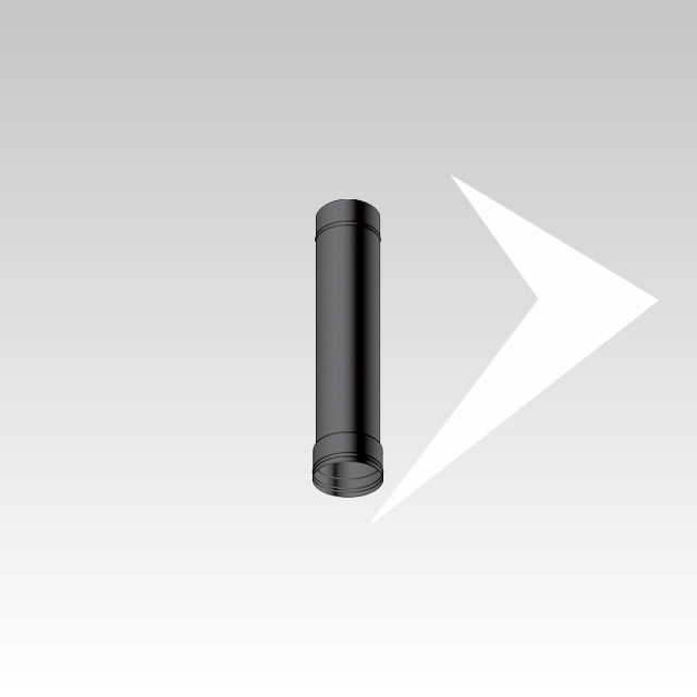 Tube linéaire de 0.50 m noire 0.4 mm SP-BLACK - Conduit de fumée ou système d’évacuation de fumée linéaire monoparete de 2 m-SP-BLACK peint noir mat de 0,4 mm d’épaisseur, utilisé pour la fabrication de conduits, canaux de fumée