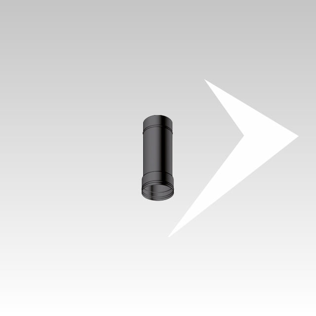 Tube linéaire de 0.25 m noire 0.4 mm SP-BLACK - Conduit de fumée ou système d’évacuation de fumée linéaire monoparete de 2 m-SP-BLACK peint noir mat de 0,4 mm d’épaisseur, utilisé pour la fabrication de conduits, canaux de fumée