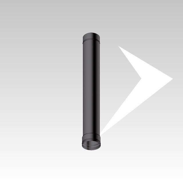 Tube linéaire de 1.50 m monoparet SP 1.2 - Conduit de cheminée pour les appareils à biomasse épaisseur 0,4 - 0,8 - 1,2 - 2,0 mm - Conduit de cheminée en métal et en acier inoxydable peint noir mat et brillant - Tuyau de vidange des fumées de différents diamètres.
