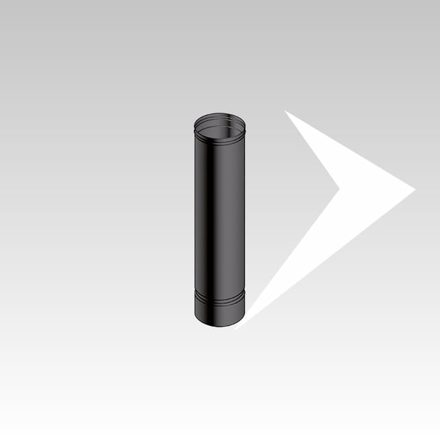 Tube télescopique unique SP-BLACK - Conduit de fumée ou système d’évacuation de fumée linéaire monoparete de 2 m-SP-BLACK peint noir mat de 0,4 mm d’épaisseur, utilisé pour la fabrication de conduits, canaux de fumée