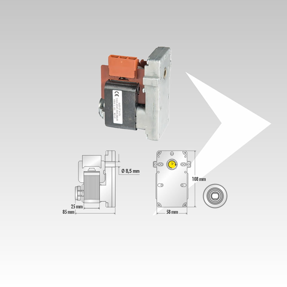 Motorreductor Kenta 5 rpm eje hueco K9117153-Motorreductor Kenta de tornillo sin fin-Motorreductor Kenta para estufas y calderas de pellets