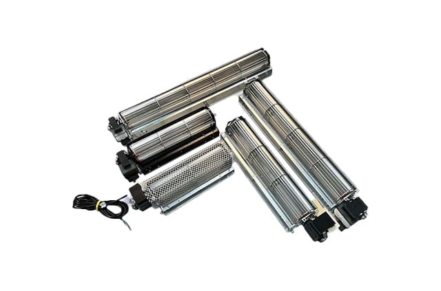 Ventilateurs tangentiels Trial ø 60 mm gauche - Extracteurs d’air tangentiels Trial -Systèmes d’extraction d’air chaud tangentiels Trial pour poêles à pellets - Ventilateurs tangentiels pour expulsion d’air chaud Trial -Ventilateurs horizontaux air chaud ambiant Trial pour poêles à pellets